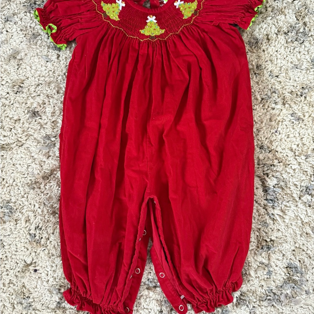 Christmas Smocked Romper